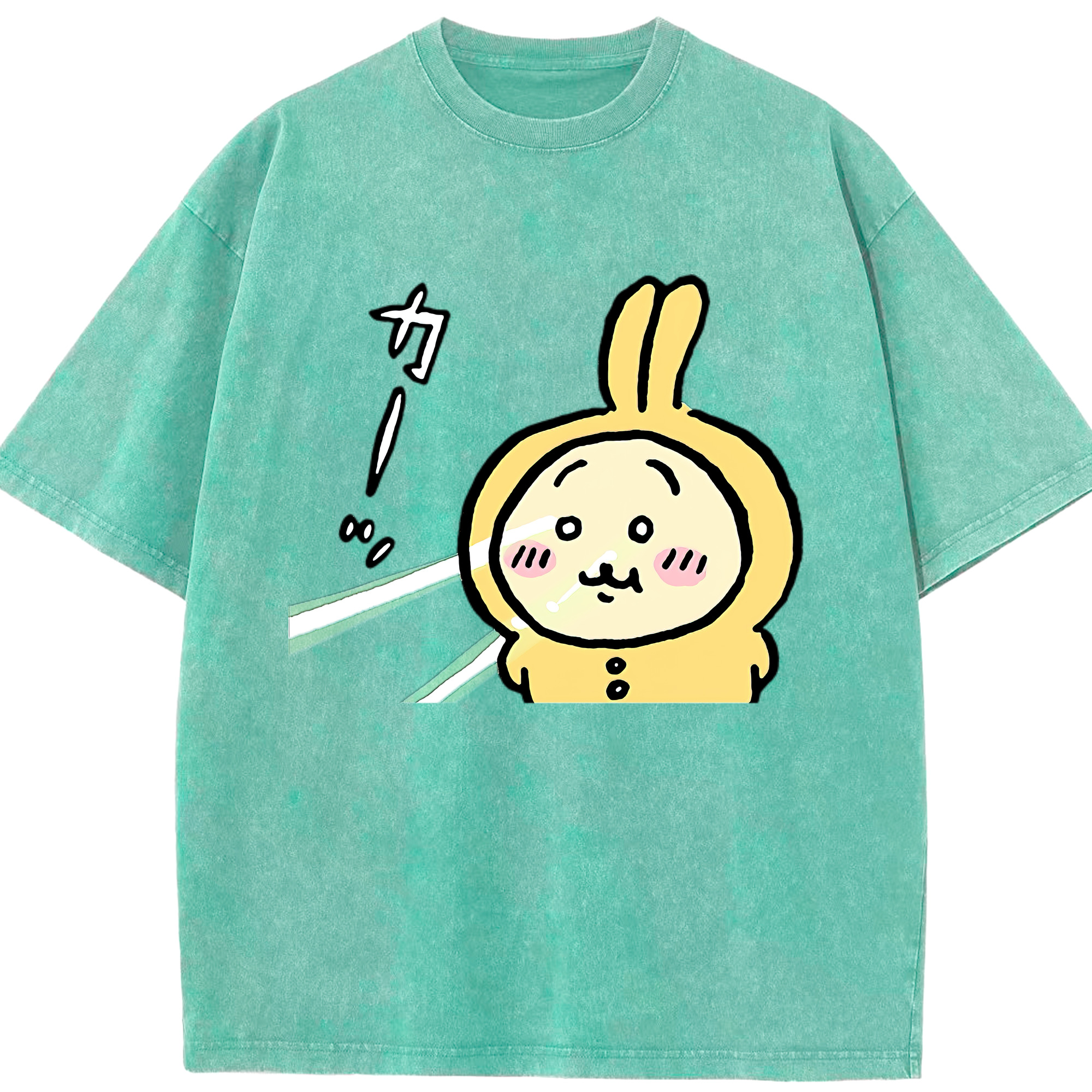 （画像用） ちいかわ うさぎ Chii-kawa usagi 綿100% ヴィンテージ風 半袖Tシャツ（フロントプリント）